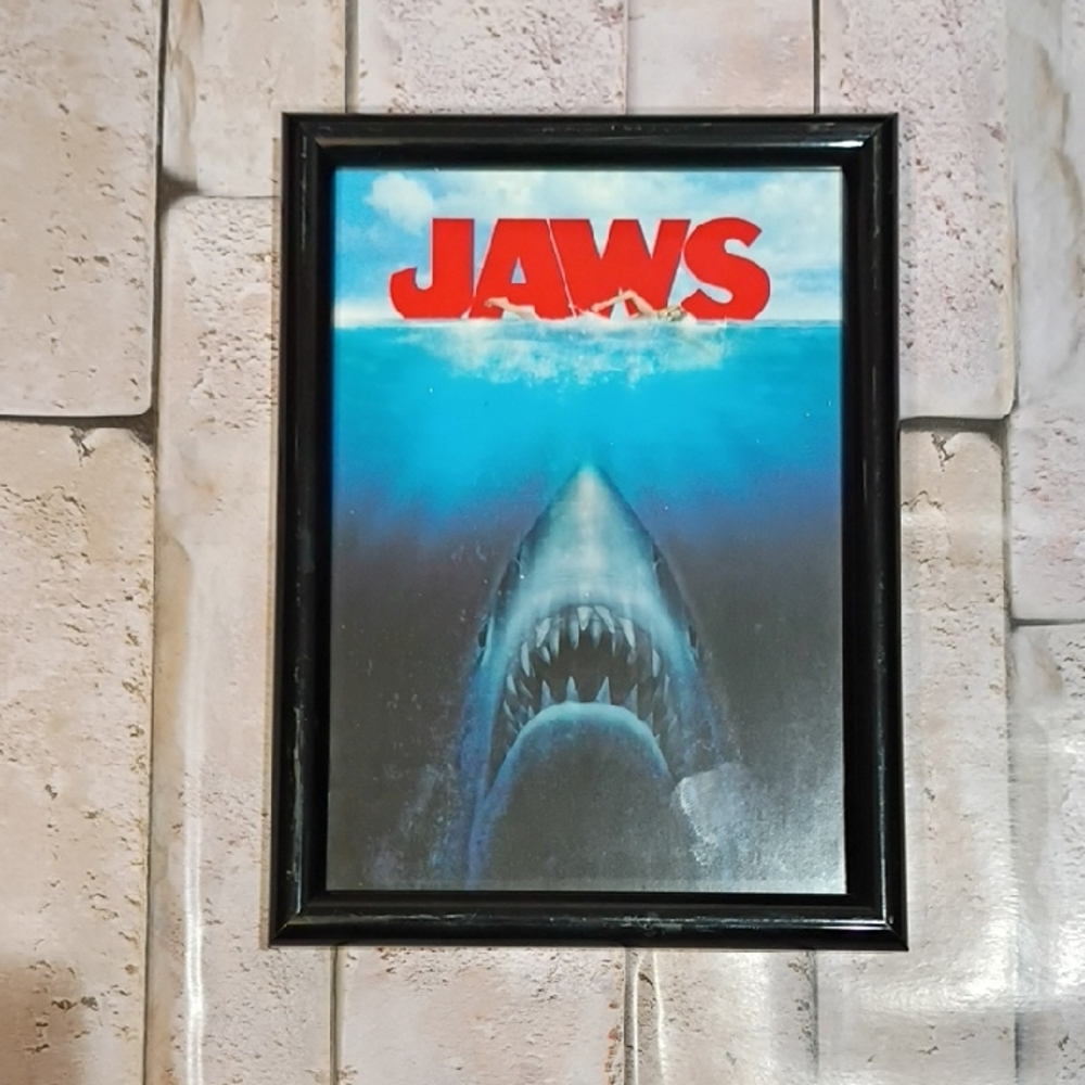 Jaws Movie Poster in Black Frame